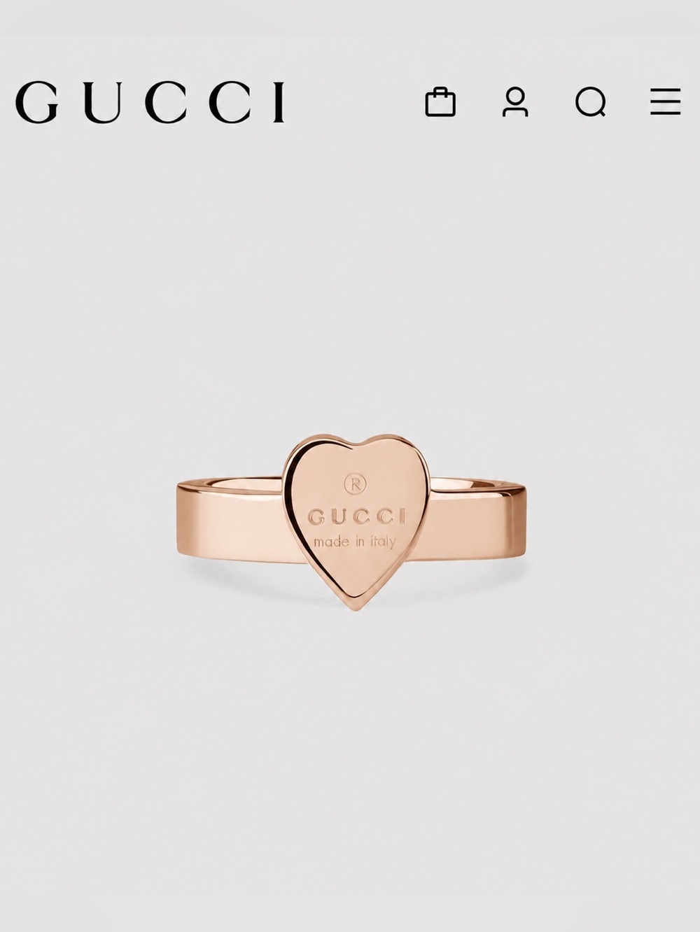Gucci Trademark ring with heart pendant